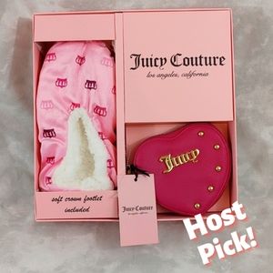 🥳HP 🆕NWT Juicy Couture Gift Box Set - Heart Clutch & Slippers